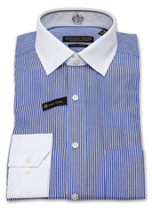 Donald Trump Signature Collection Men's Blue Stripe Dress Shirt